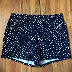 LANE BRYANT Navy shorts with white polka dots